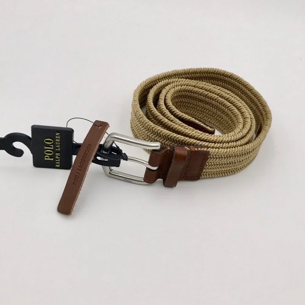 Polo Ralph Lauren Leather-Trimmed Braided Stretch Belt